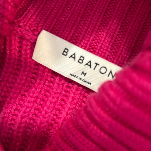 Aritzia Merino Wool Guell Ribbed Turtleneck Sweater Pink Cropped Knit Medium - Picture 14 of 16